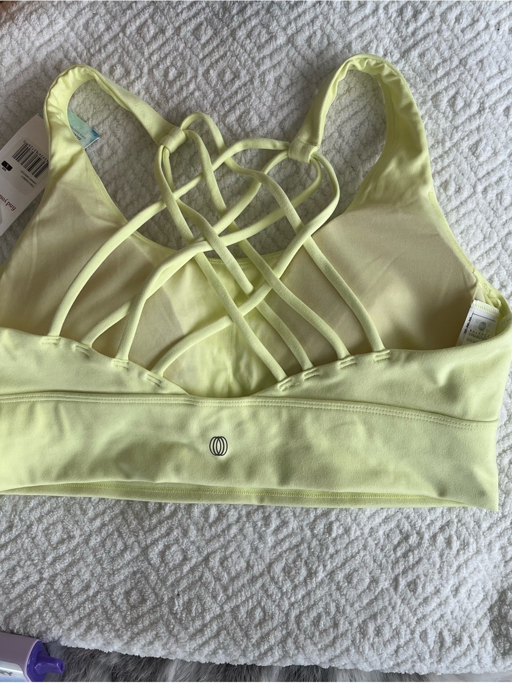 Balance Collection Strappy Sports Bra - Pale Yellow